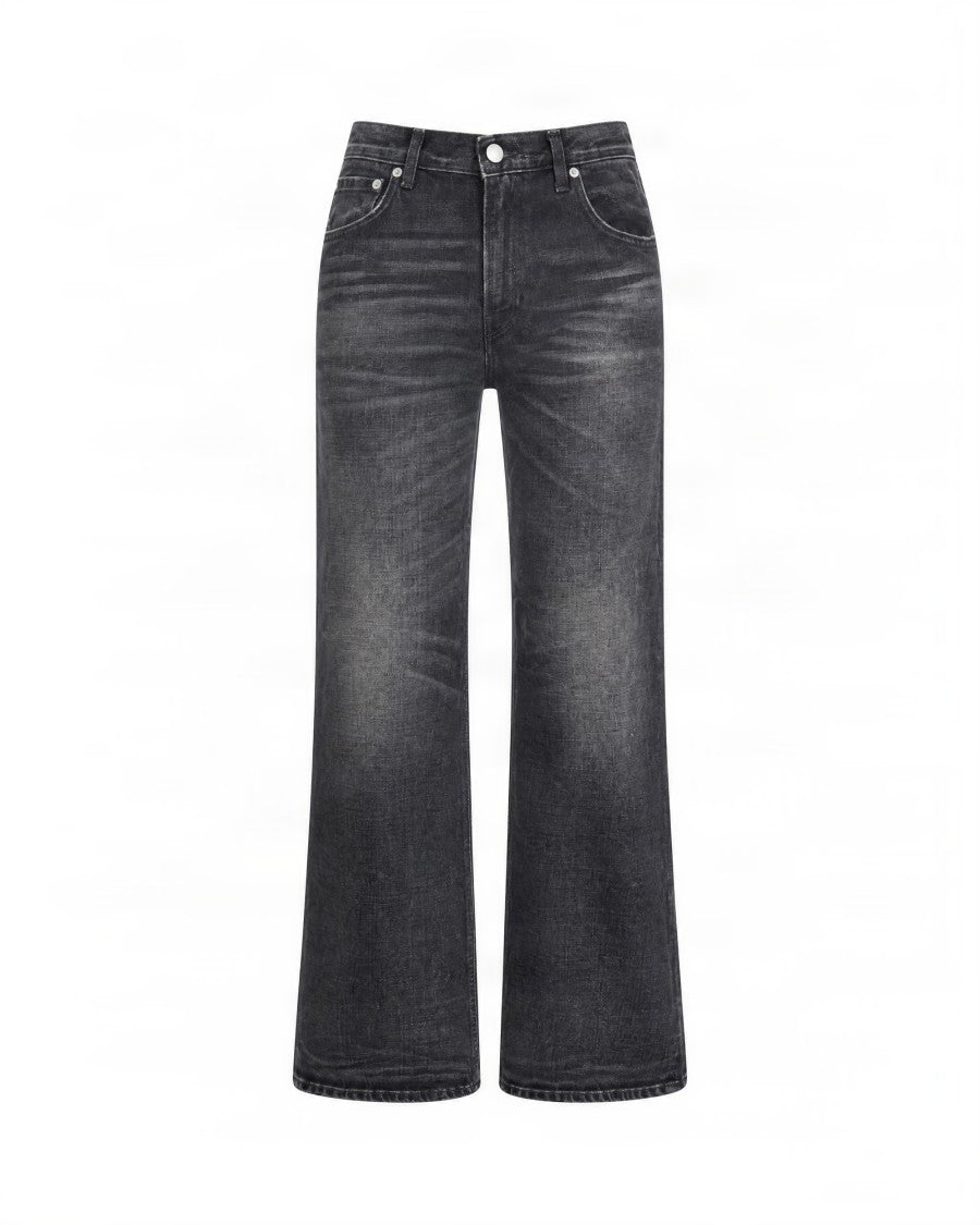 Haikure Dark Grey High-Waisted Wide-Leg Jeans