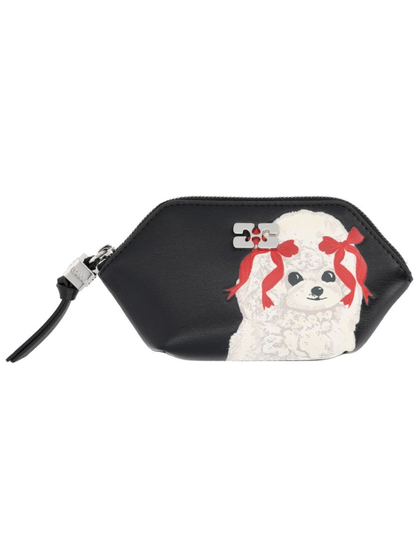 Ganni Black Bou Recycled Leather Wallet