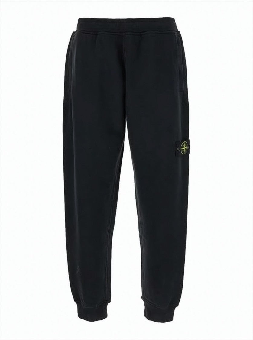 Stone Island Relaxed Fit Black Cotton Jogger Pants