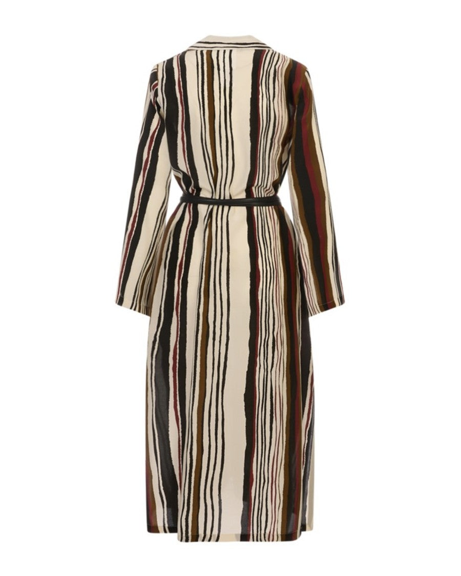 Max Mara Long Printed Silk Caftan Dress With Oversized Silhouette