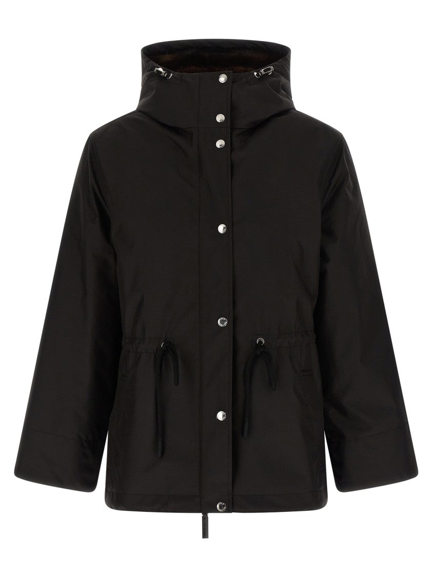 Yves Salomon Technical Black 2-In-1 Parka With Removable Mink Fur Lining