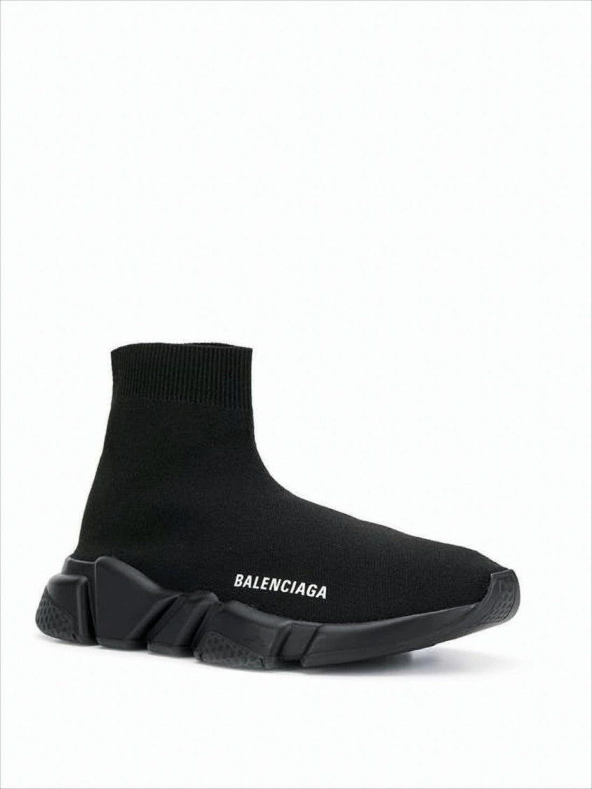Balenciaga Sock-Style Black Sneakers With Chunky Sole And Textured Detailing