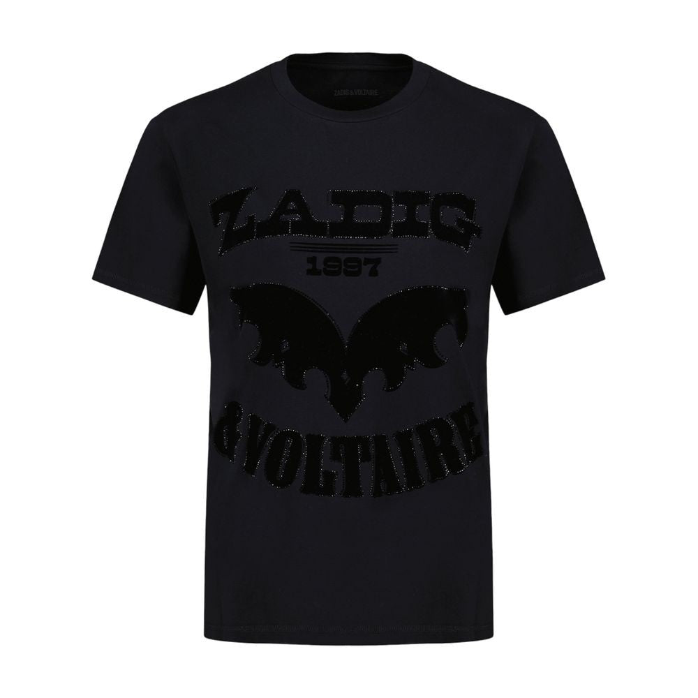 Zadig & Voltaire Edwin Hc Voltaire Flock Strass T-Shirt - Cotton - Black