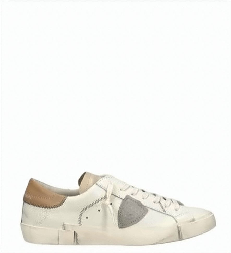 Philippe Model Prsx Low Leather Distressed Sneakers