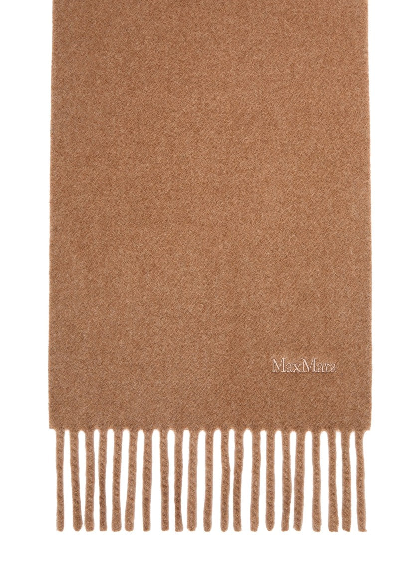Max Mara Wsdalia Fringed Embroidered Wool Scarf