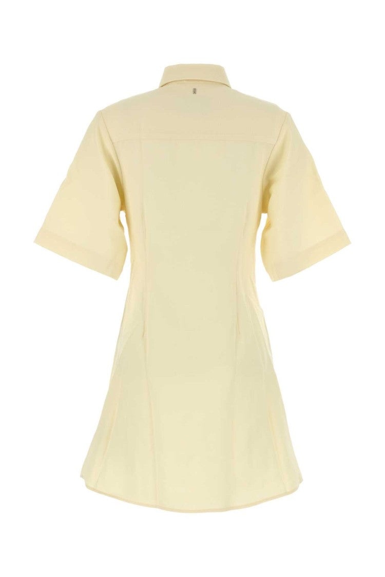 Ami Pastel Yellow Wool Shirt Dress