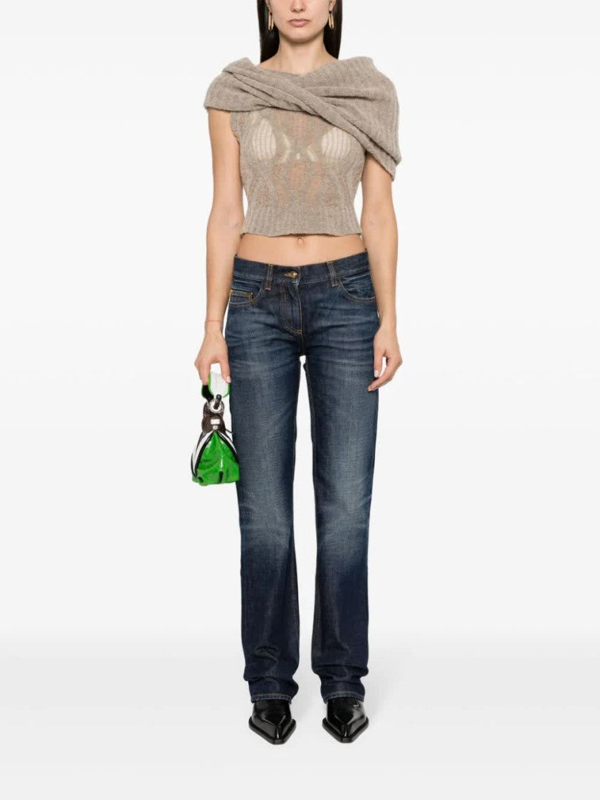 Palm Angels Blue Straight Leg Five Pocket Denim Jeans