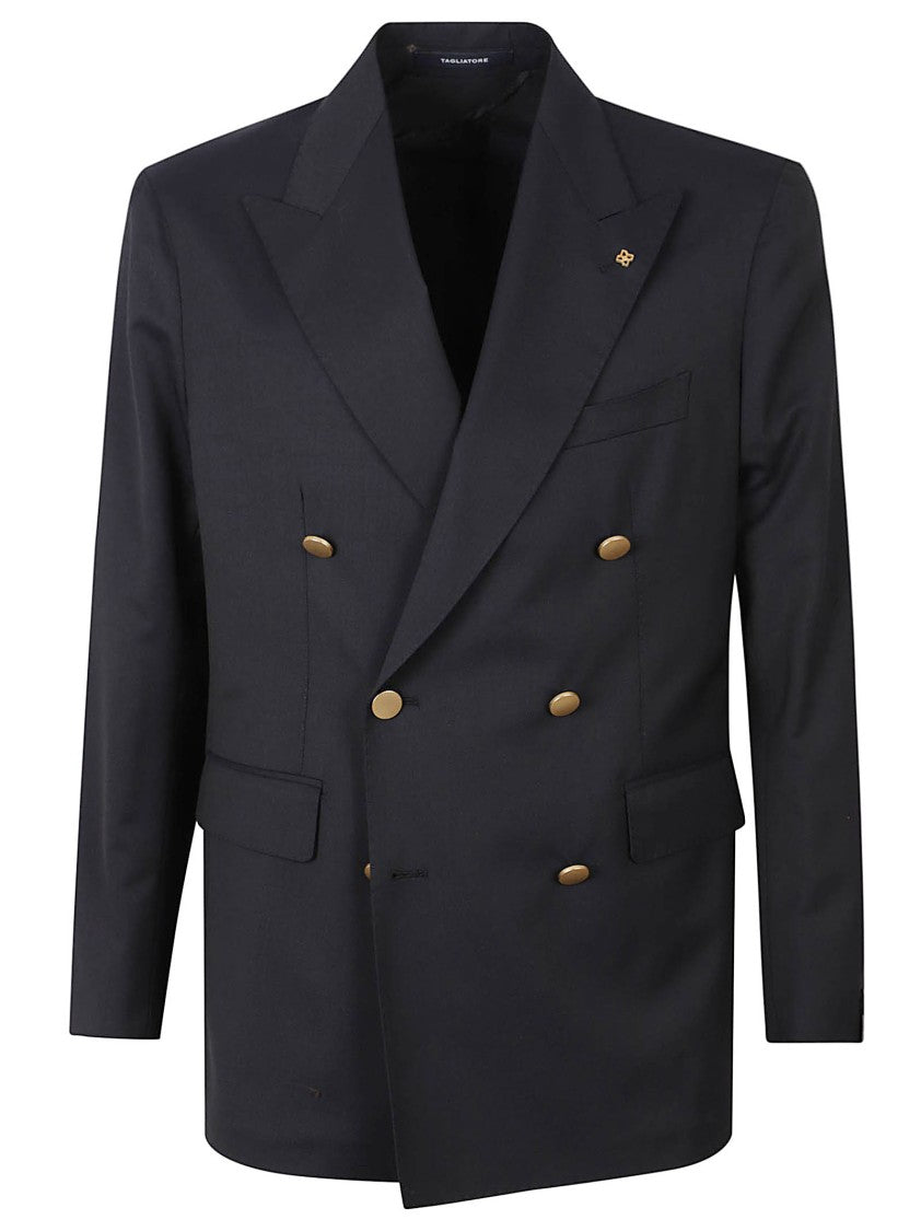 Tagliatore Double-Breasted Wool-Blend Coat