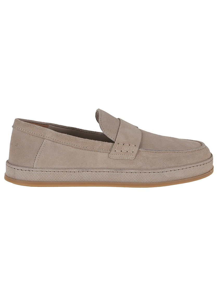 Hogan Hand-Stitched Suede Loafers With Memory Foam Insole