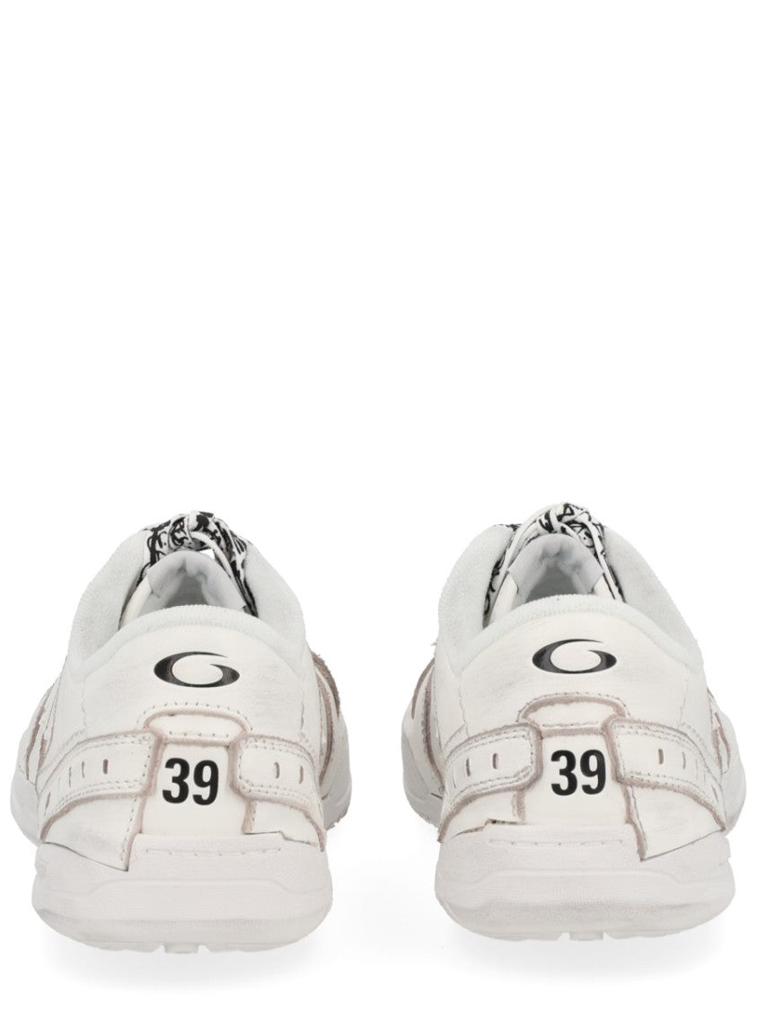 Balenciaga Hamptons Distressed Leather Sneakers