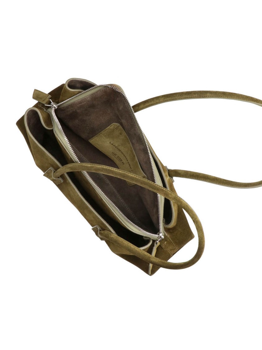 The Attico Slouchy Suede-Like Tote With Dual Zipper Closure
