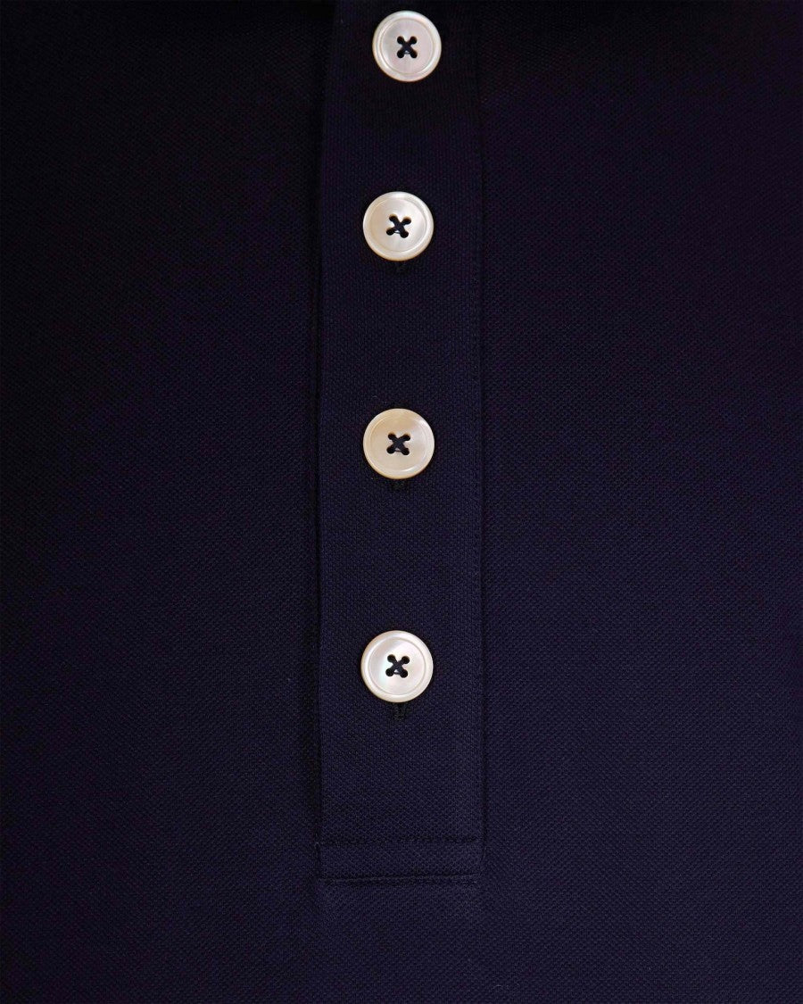 Eleventy Blue Half Sleeve Polo