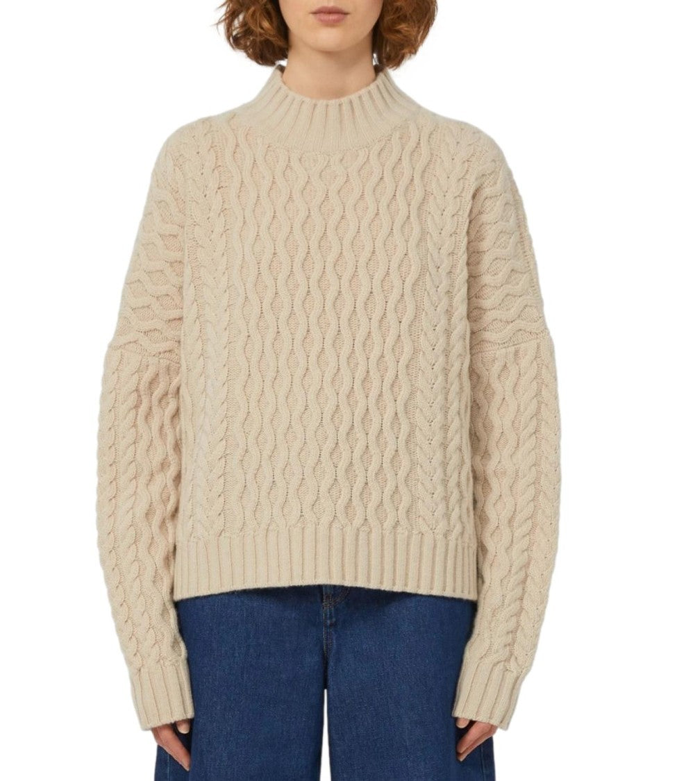 Max Mara Cable Knit Virgin Wool Sweater