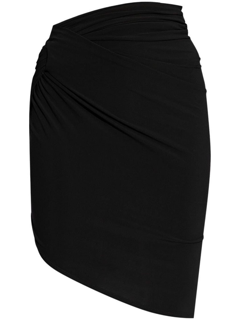 Jacquemus Asymmetric Draped Black Skirt