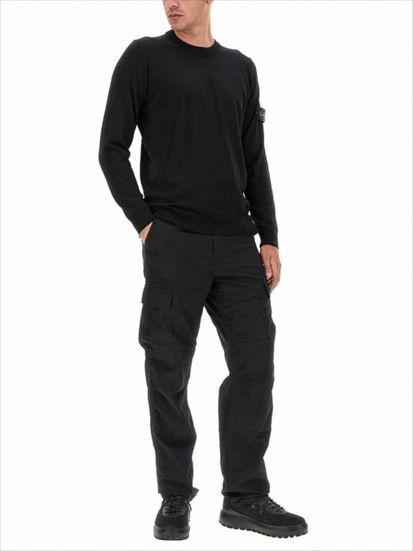 Stone Island Classic Black Wool Knit Sweater