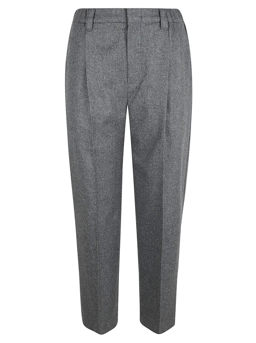 Brunello Cucinelli Tailored Grey Trousers With Front Pleats