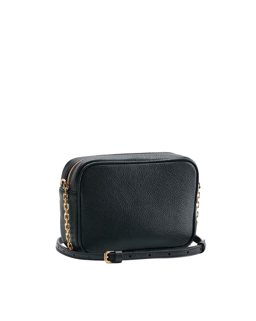 Patrizia Pepe Black All Day Textured Calf Leather Bag