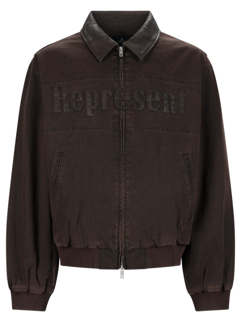 Represent Trucker Brown Rich Wavy Bomber Jacket