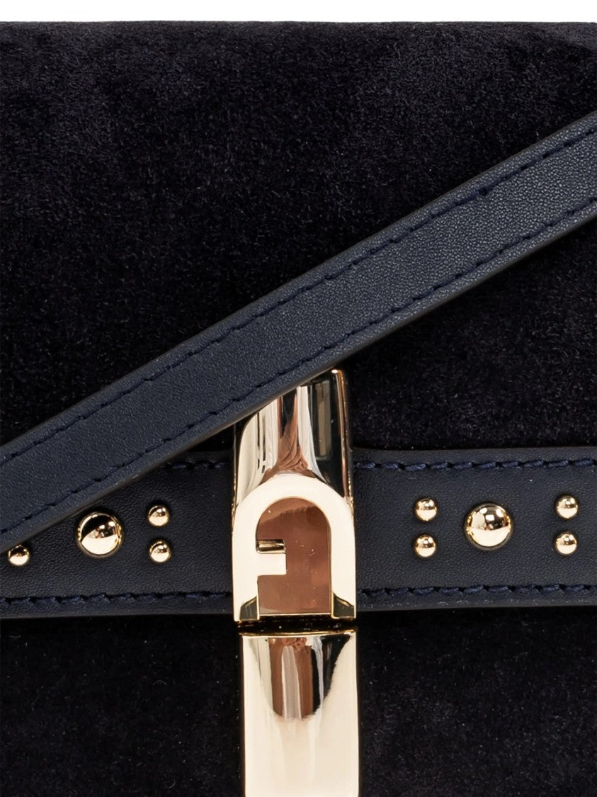 Furla Iride S Rectangular Suede Shoulder Bag