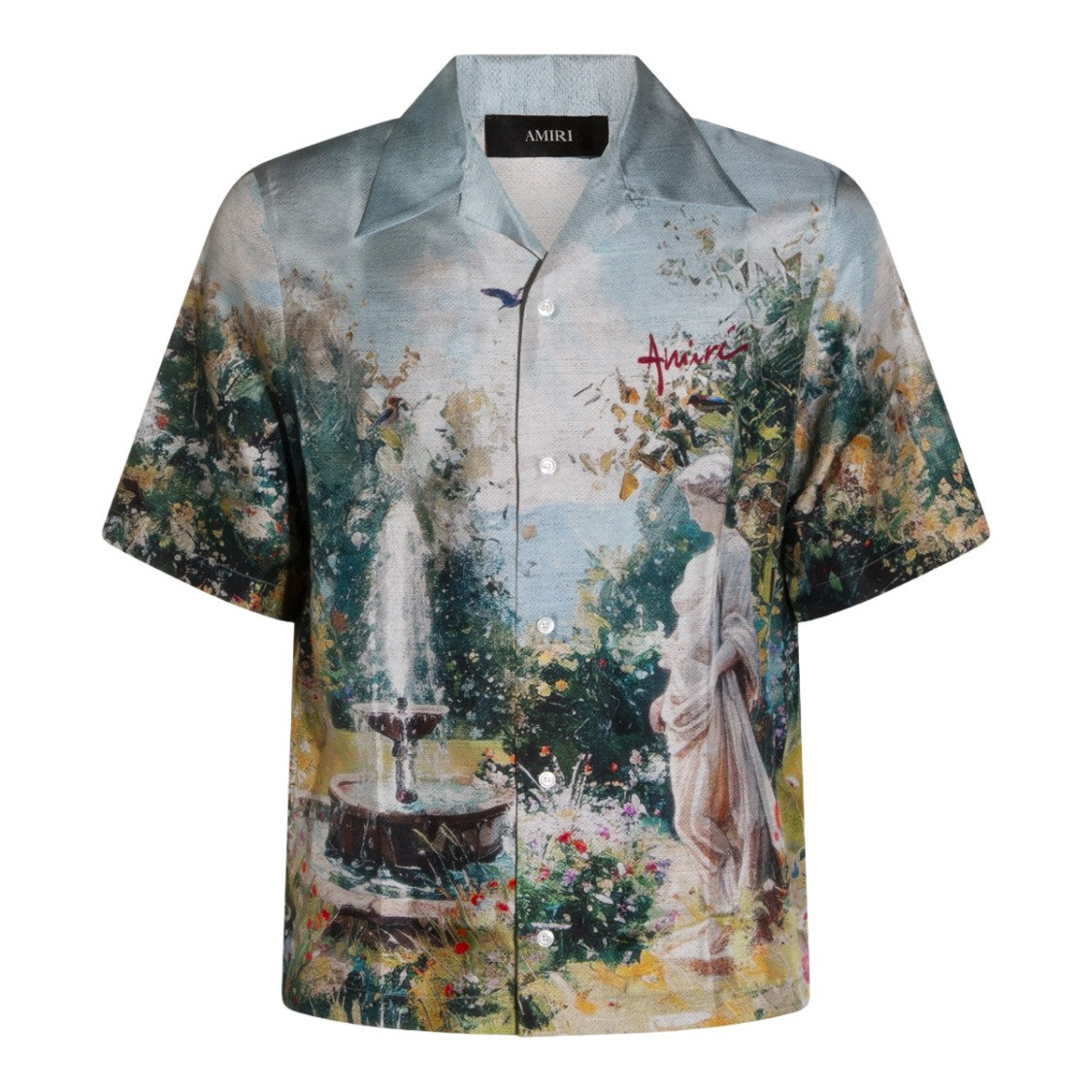 Amiri Garden Print Short-Sleeve Shirt