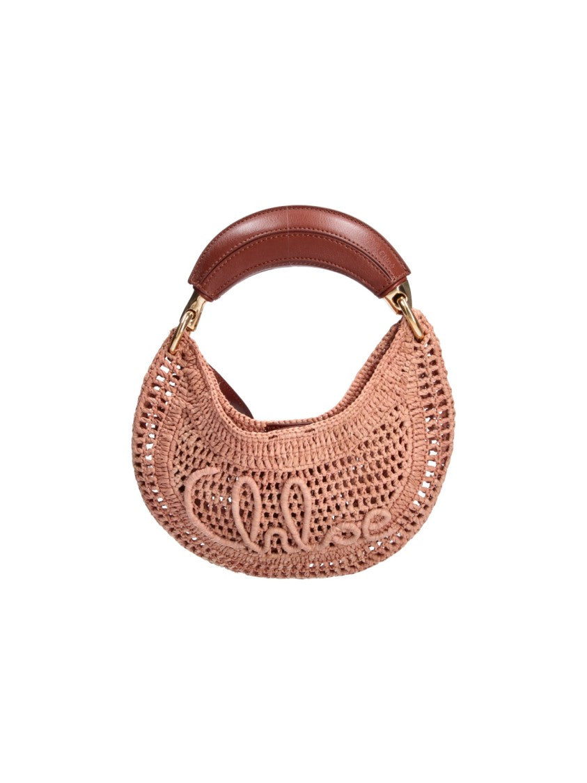 Chloé Mini Hobo Bag In Woven Raffia
