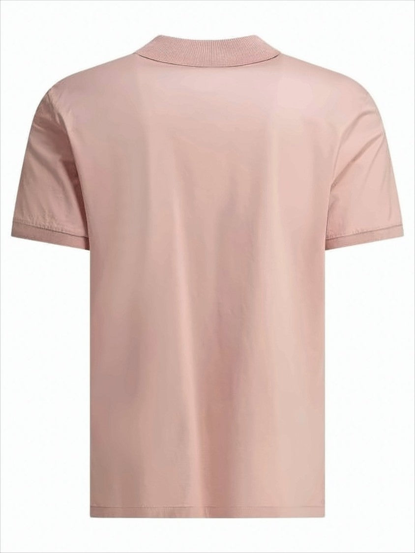 C.P. Company Ribbed-Collar Polo Shirt In Soft Pink