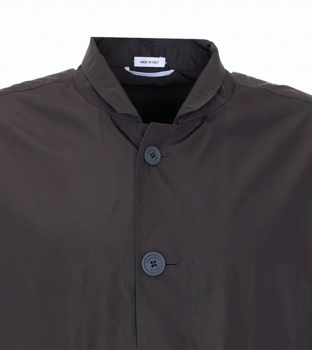 Thom Browne Black Recycled Polyester Jacket With Stand Collar