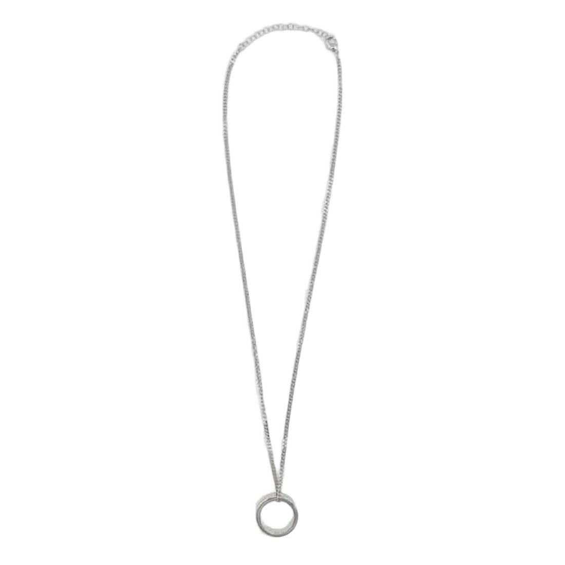 Mm6 By Maison Margiela Silver Brass Necklace With Circular Pendant