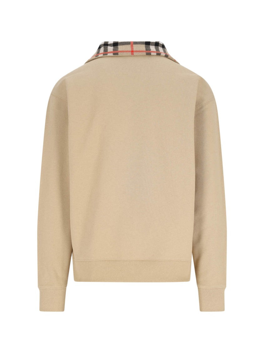 Burberry Zip Polo "Check" – Beige