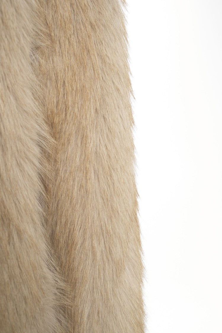 Liu Jo Beige Faux Fur Coat