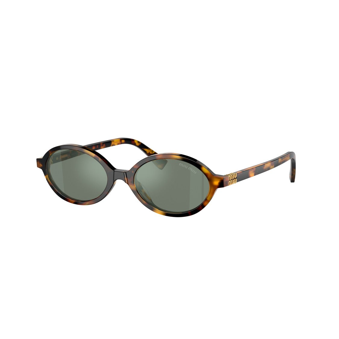 Miu Miu 0Mu 04Zs Tortoiseshell Acetate Oval Sunglasses