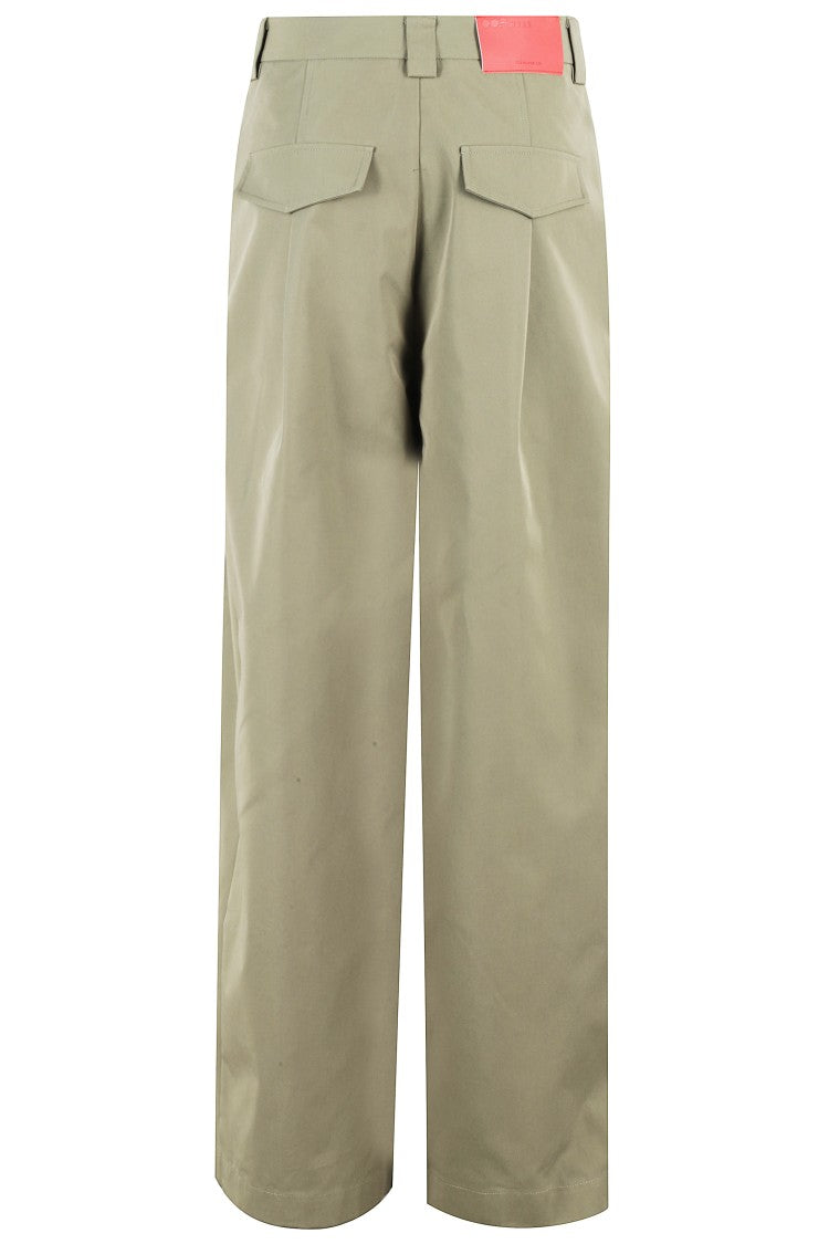 Oof Wear High-Waisted Wide-Leg Trousers With Pleated Detailing