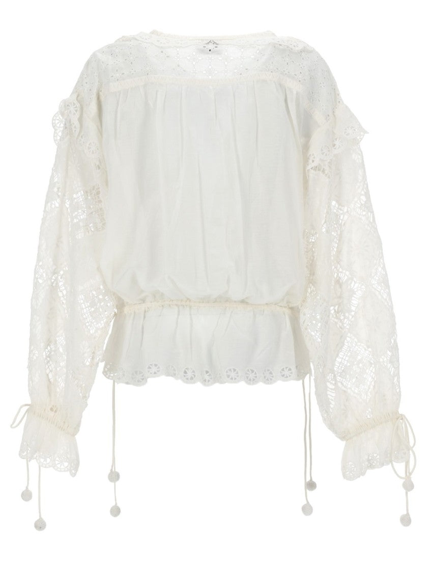 Isabel Marant Nowana Cotton-Silk Lace Blouse