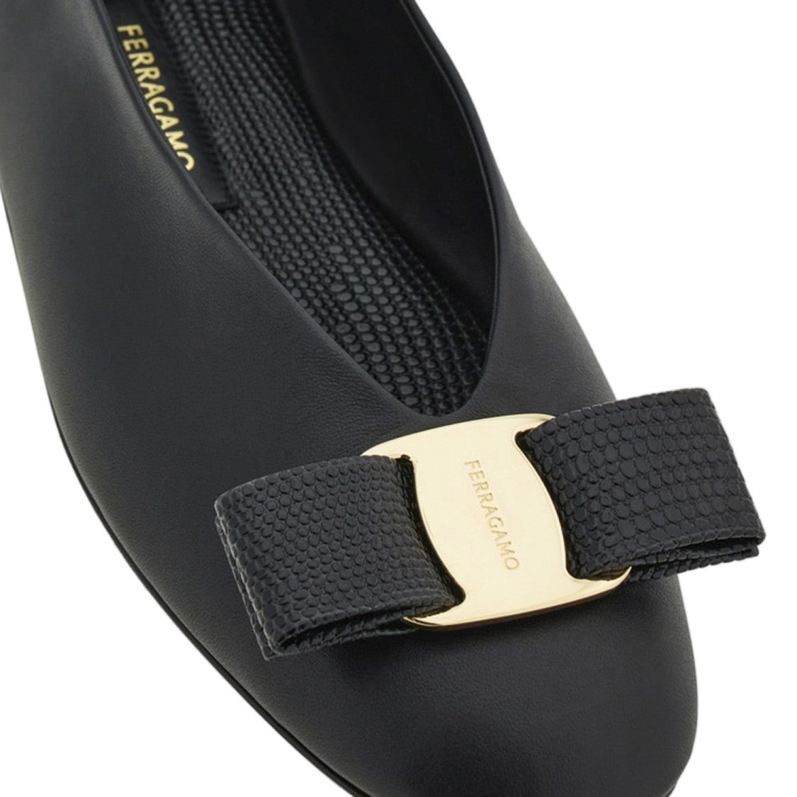 Salvatore Ferragamo Vanna Leather Ballerina Flats