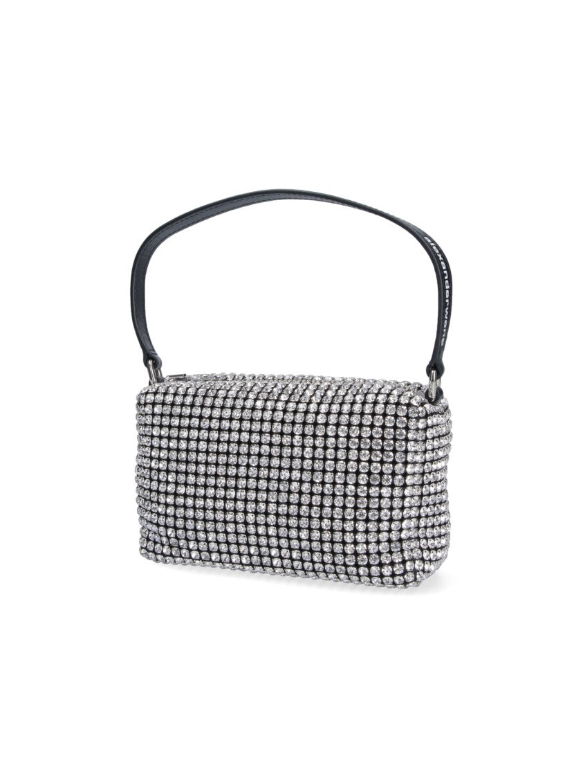 Alexander Wang Black Medium Heiress Crystal Shoulder Bag