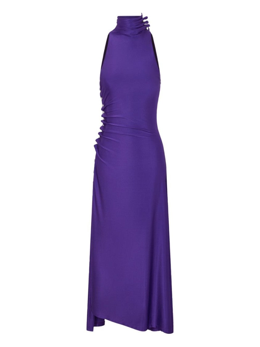 Rabanne Sleeveless Draped Cotton Dress