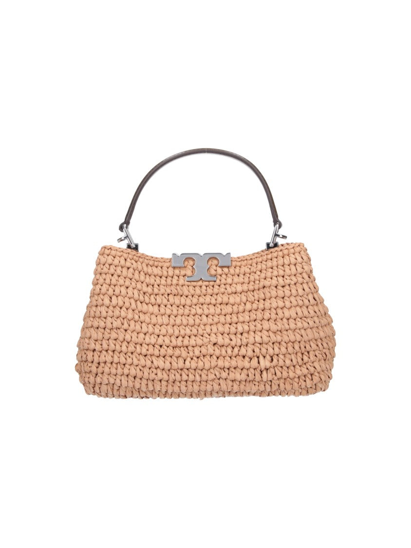Tory Burch Beige Eleanor Mini Raffia Bag