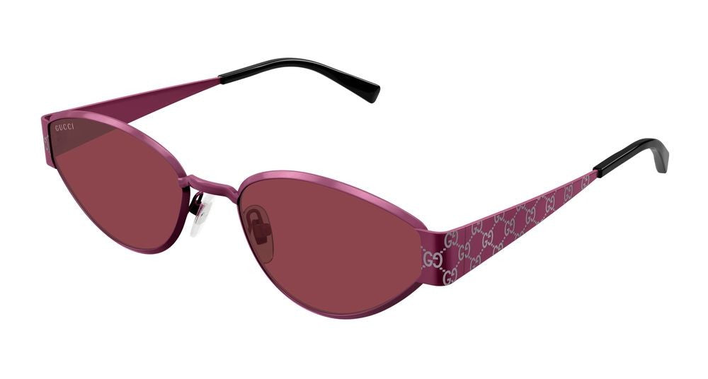 Gucci Fuchsia Monogram Temples Cat-Eye Frame Sunglasses