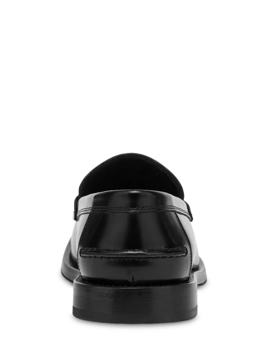 Moschino Minimalist Black Flats With Rounded Toe