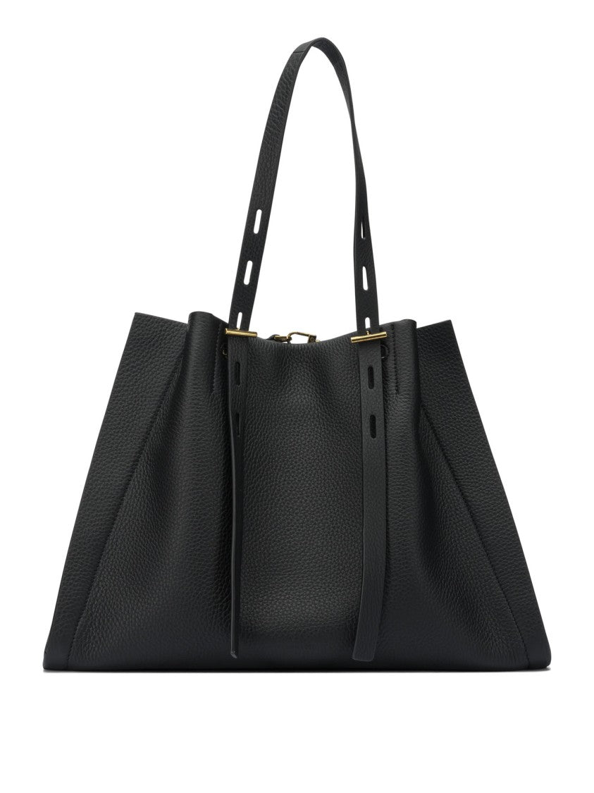 Minobossi Textured Leather Shoulder Bag