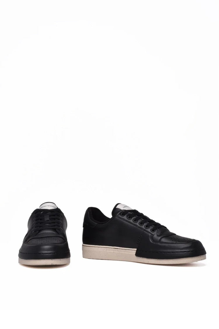 Emporio Armani Leather Sneakers - Black