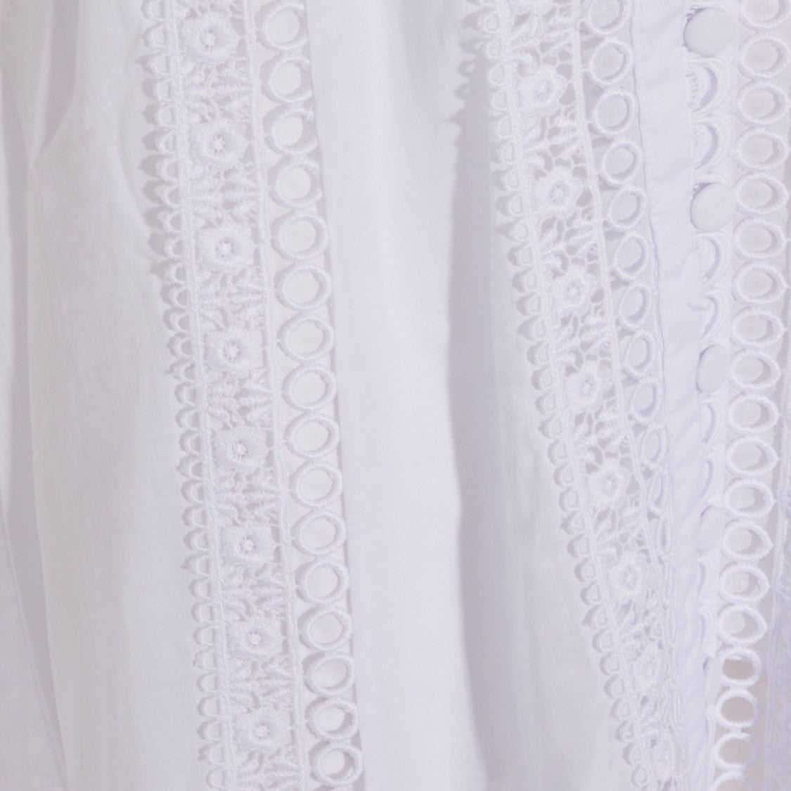 Charo Ruiz Ibiza Cascading White Maxi Dress With Lace Detailing And Braided Straps