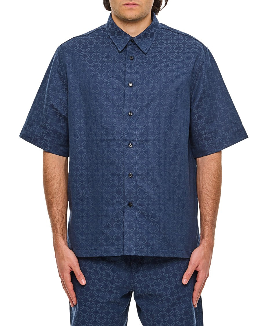 Givenchy Blue Monogram Jaquard Shirt