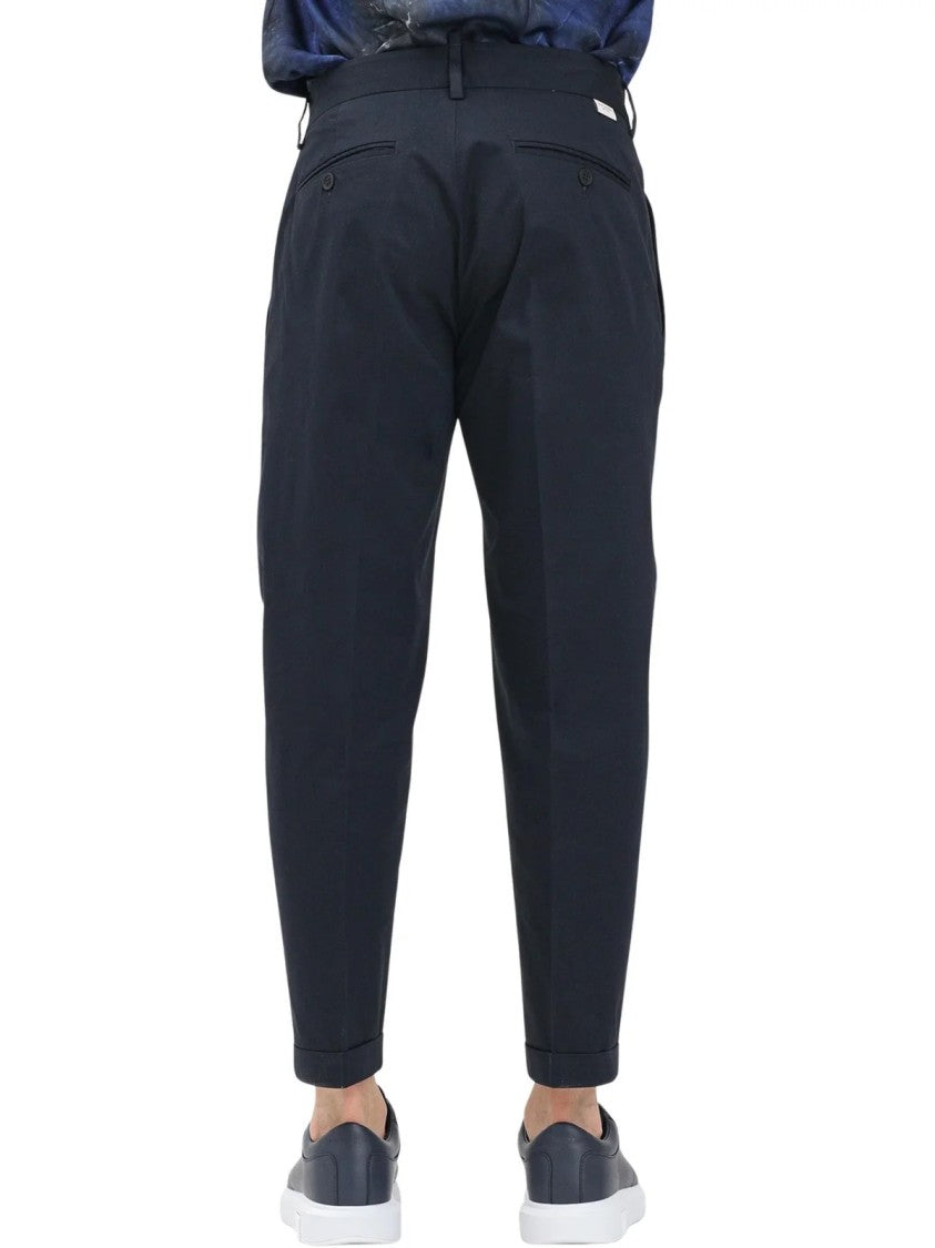 Yes London Straight-Leg Stretch Trousers - Blue
