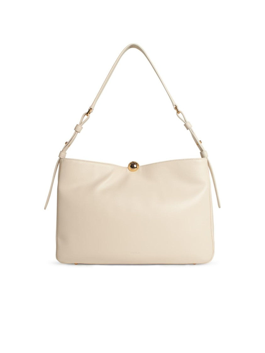 Furla Cream Leather Large 'Sfera Soft' Bag