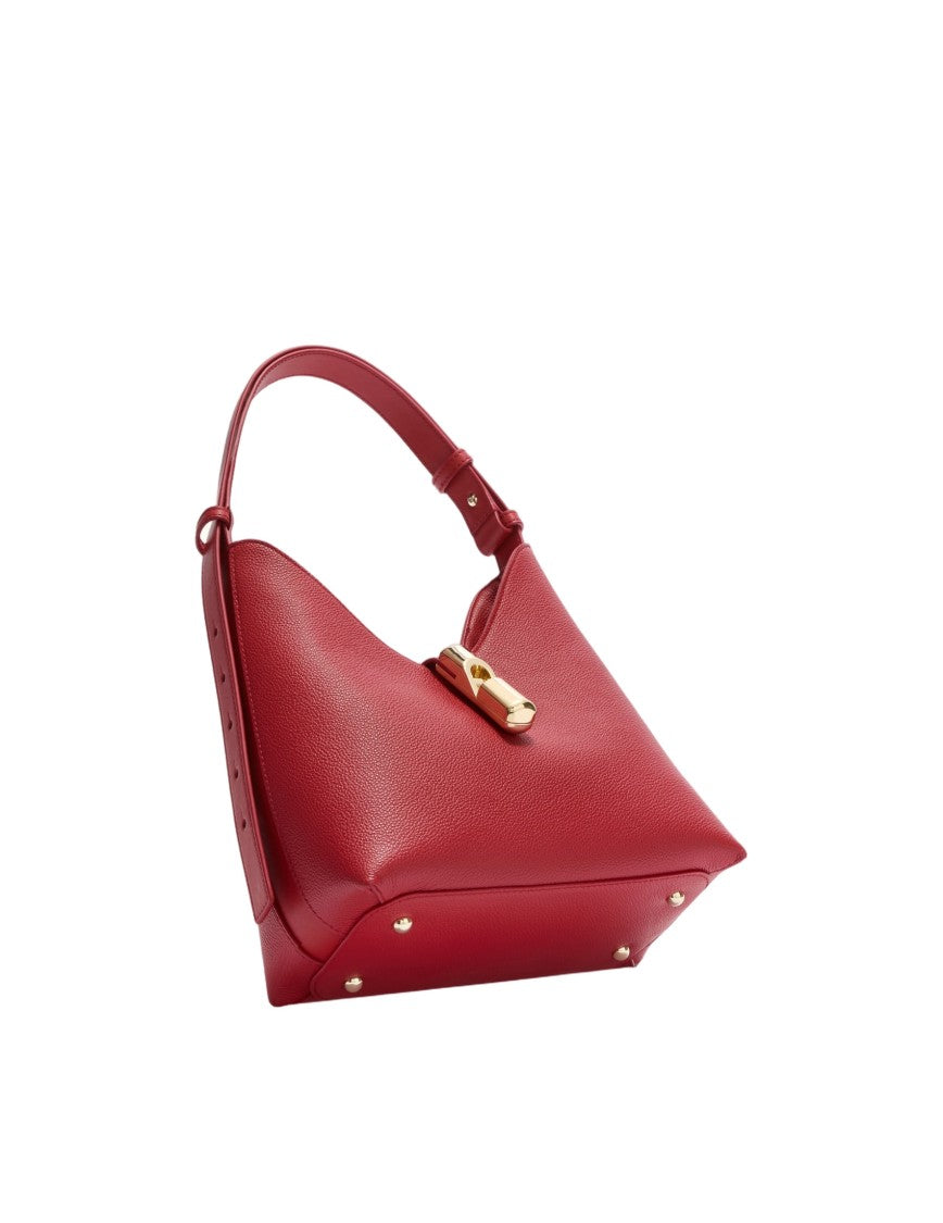 Furla Red Leather Hobo Goccia S Bag