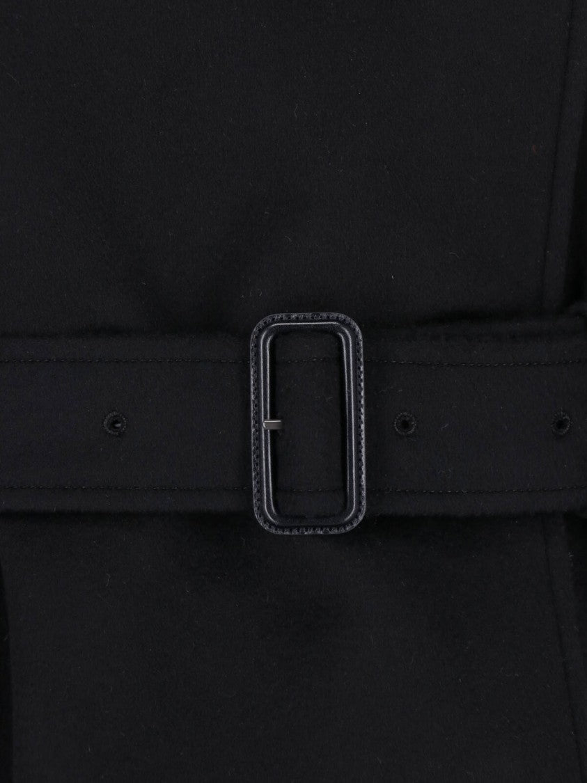Burberry Black Kensington Cashmere Trench Coat