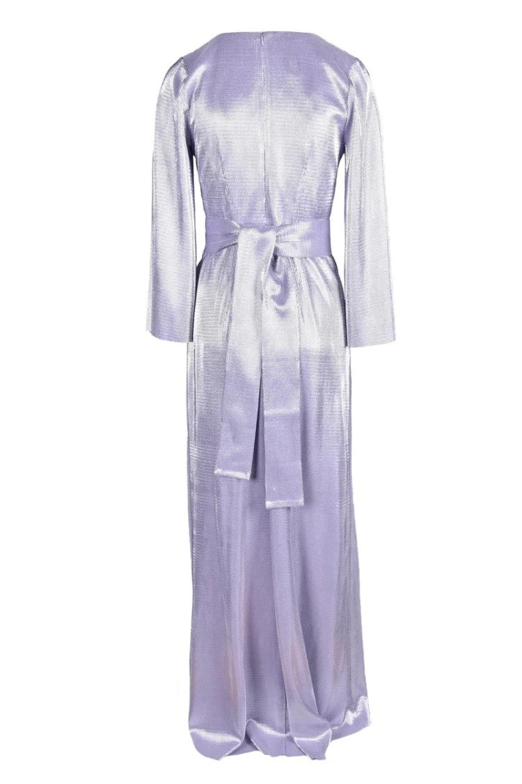 Access Fashion Maxi Dress With Zipper - Purple