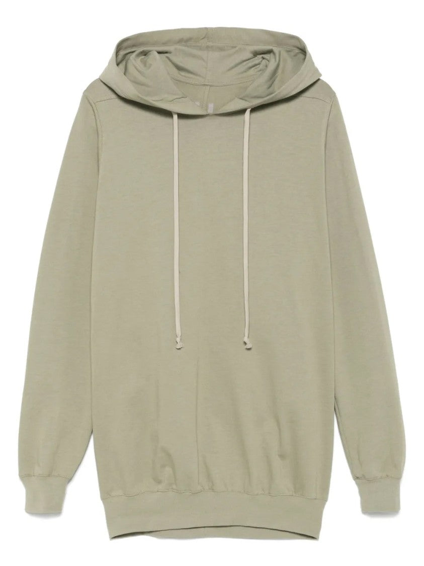 Rick Owens Relaxed-Fit Green Hoodie With Drawstring Hood