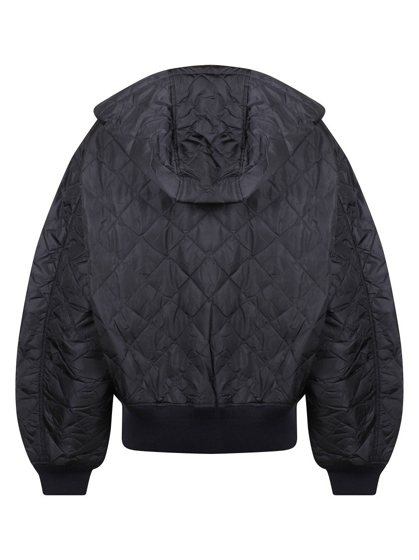 Prada Quilted Oversized Coat With Hood